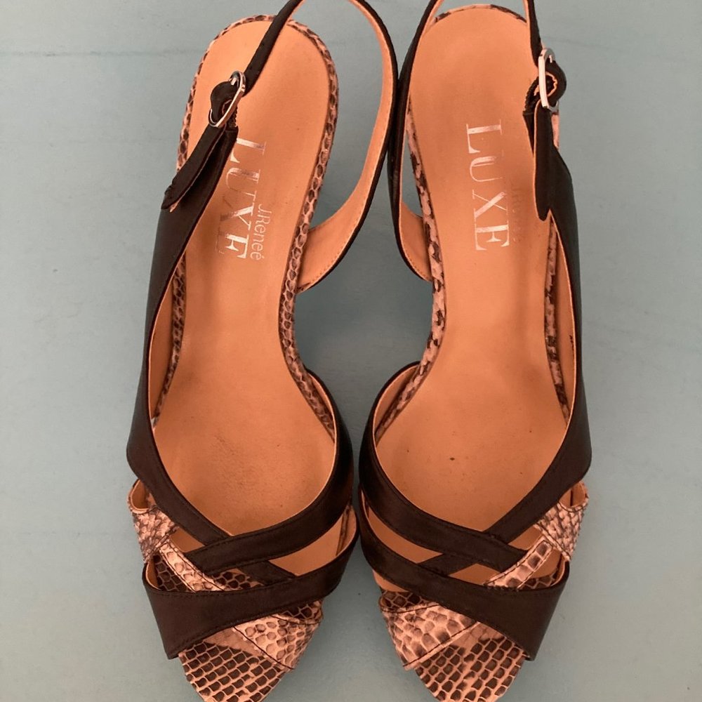 J. Renee LUXE snake skin open toed heels